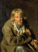 Ivan Nikolaevich Kramskoi Old Man with a Crutch oil painting artist
